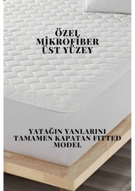 Resim Mona Verde Sıvı Geçirmez Alez Mikro Kapitoneli Fitted Çift Kişilik Tek Kişilik Bebek Alezi Yatak Koruyucu MNVSYL0000 Beyaz 