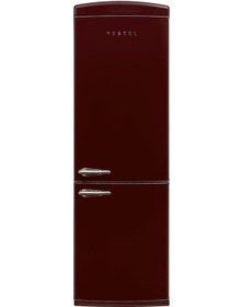 Resim Vestel RETRO NFK350 A+ 350 LT No Frost Kombi Buzdolabı Bordo 