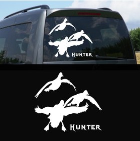Resim Melek Pazarı 20 X 18 Cm Hunter Yaban Kazı Avcılık Araba Sticker 