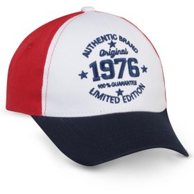Resim Civil Boys 1976 Nakış 6-9 Yaş Çocuk Erkek Kep Şapka - Beyaz - Beyaz / Standart 