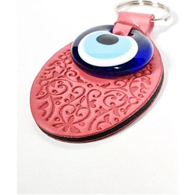 Resim Oval Desenli Nazar Boncuklu Anahtarlık Koruma, Şıklık Ve Geleneksel Zarafet Çok Renkli 