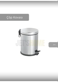 Resim Jet's Home Pedallı Banyo Çöp Kovası Paslanmaz 3 Lt Mutfak Çöp Kutusu Beyaz Beyaz 