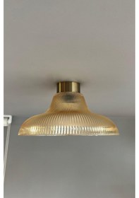 Resim Stark Cam Bal Rengi Tekli Avize Plafonyer Retro Sarkıt Lamba Salon Aydınlatma Bal 