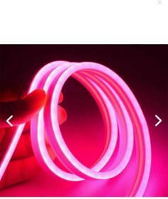 Resim Cata Neon Esnek Şerit Led 2 Metre Pembe led +Güç Fişi 220 Volt Fiş 