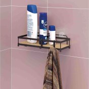 Resim Teknotel Yapışkanlı Kancalı Banyo&mutfak Rafı Mat Siyah ST180H 