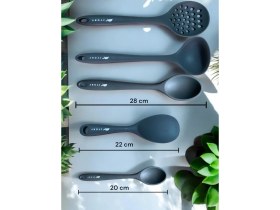 Resim Isıya Dayanıklı 11 Prç Silikon Spatula Kepçe Kaşık Kevgir Çeyiz Seti 