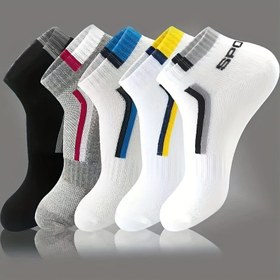 Resim 5 Çift Unisex Harf Grafikli Çorap, Spor ve Nefes Alabilen Düşük Kesim Çoraplar, Kadınlar için Rahat Çoraplar ve Çoraplar 