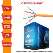 Resim Powergate Cat6-Box-Or 23Awg 0 57Mm Utp Cat6 Kablo 305M Turuncu 