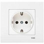 Resim Viko Karre Sıva Altı Beyaz Topraklı Priz (Çerçevelidir) 