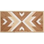 Resim Postotto Çift Kişilik Ahşap Yatak/Baza Başlığı 