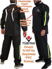 Resim go out Motorcu Yağmurluk Max, (REFLEKTÖRLÜ) %100 Su Geçirmez PVC Kumaş ve Fermuar TÜBİTAK onaylı 