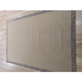 Resim Çam Halı Sisal 9709 Bej / Gri Bordürlü Jüt Sisal Kilim - 80x300 
