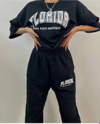 Resim Machetta Yazlık Florida Baskılı Oversize Alt-üst T-shirt Eşofman Takımı 