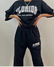 Resim Machetta Yazlık Florida Baskılı Oversize Alt-üst T-shirt Eşofman Takımı 
