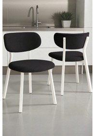 Resim Canisa Axton Serisi Sabit Mdf 90x168 Beyaz Mutfak Masa Takımı 6 Antrasit Sandalye Beyaz Masa Antrasit Sandalye 