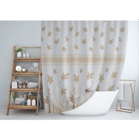 Resim Sonbahar Desenli Banyo Perdesi,180x200 CM Tek Kanat Duş Perdesi Kahverengi 