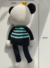 Resim CanansCraft Amigurumi Panda Bebek Örgü Oyuncak Çocuk Oyuncağı Uyku Arkadaşı 