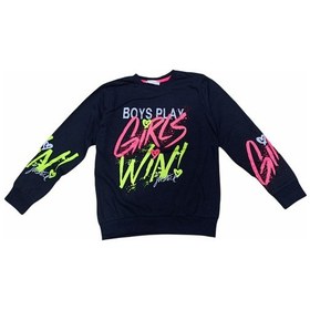 Resim İrem Kız Çocuk Girl Win Yazı Desenli Lacivert Renk Sweatshirt 