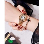 Resim Hanyang Altın Yeni Moda Taklidi Saatler Kadınlar Lüks Marka Paslanmaz Çelik Bilezik Saatler Bayanlar Kuvars Elbise Marka Saatler Reloj Mujer (Yurt Dışından) 
