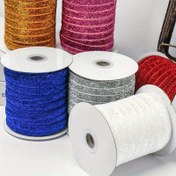 Resim Kadife Parıltılı Kurdele - 45.72 metre x 1.02 cm - DIY El İşleri, Hediye Paketleme, Pasta Dekoru, Noel Ağacı ve Oda Dekorasyonu için Parıldayan Kumaş Kurdeleler - 1 Paket 
