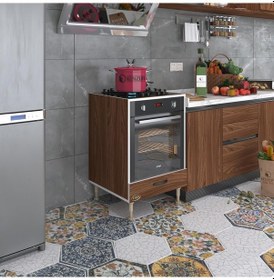 Resim Kenzlife Ankastre Modülü Kabini Erbiyum Cvz Fırın Ocak Dolabı Özel Boy Ayarlı Ayaklı Kapaklı 