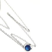 Resim OSESHOP Sky Diamond Blue Creative Sapphire 925 Ayar Gümüş Lüks Kolye 
