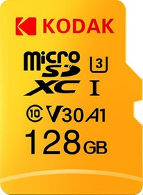 Resim Mufunye Kodak 128gb Microsd Hafıza Kartı U3 A1 V30 - 100mb/s Okuma Hızı, 4k Hd Video Kaydı, Dayanıklı Tasarım 