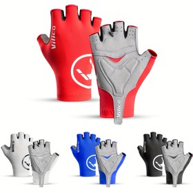 Resim Yazlık Erkek Bisiklet Eldivenleri - Nefes Alabilen Yarım Parmaklı Outdoor Sporlar için, Çoklu Renkler 