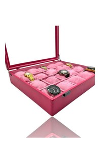Resim Diji 20'li Saat Kutusu Saat Çantası Pembe İçi Pembe Pembe Yastıkl 