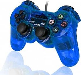 Resim NEXiLUX PS2 Analog Controller Compatible with Sony Playstation 2 & Ps1 / Psone, Clear Blue 