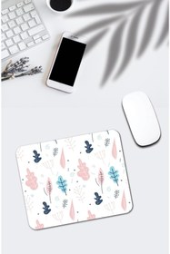 Resim Renkli Yaprak Baskılı Kaymaz Tabanlı Mouse Pad 