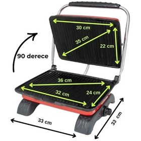 Resim Dökümix Demir Döküm Kırmızı 1800 Watt 4-6 Dilim Ev-sanayi-büfe Tipi Tost Makinası Ve Izgara 