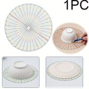 Resim 1 adet Seramik Boyama Şablonu, net ve doğru ölçeklerle, DIY seramik camlama boyaması için yardımcı ped olarak uygundur 