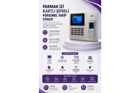 Resim Linadex Kartlı okuyucu Parmak izi Personel Takip Cihazı-Web Giriş Çıkış Programı(10 Kart dahil) 