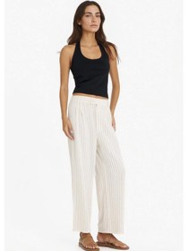 Resim DeFacto Culotte Yüksek Bel Geniş Paça Pensli Keten Karışımlı Pantolon F1855AX25SPBG702 