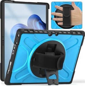Resim Metabagua Microsoft Surface Pro 8 Mavi Için Silikon + Pc Tablet Kılıfı Kapaklı Kılıf 