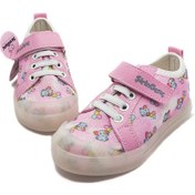 Resim Pembe Renk Keten Malzeme Cırtlı Çocuk Ayakkabı Pembe 