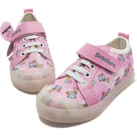 Resim Pembe Renk Keten Malzeme Cırtlı Çocuk Ayakkabı Pembe 