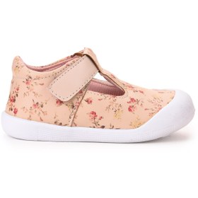 Resim KARAMAZI Flower Cırtlı Kız Bebek İlk Adım Panduf Ayakkabı 