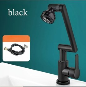 Resim Xuweiwei Modern Çift Kollu Siyah 1 Takım Banyo Musluğu Sıcaklık Kontrollü Elektro Kaplama Bakır Alaşım Vanite Bataryası Ayarlanabilir Su Akışı 