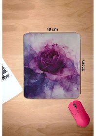 Resim Sonictouch Bilek Destekli Mor Epik Gül Dikdörtgen Pürüzsüz Yüzey Dikişsiz Mouse Pad 18x22cm Mousepad 