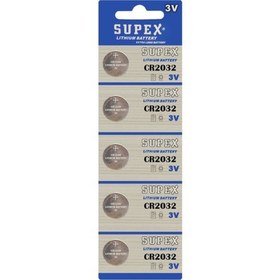Resim Supex CR2032 Elektronik Aygıtlar Için Lityum Para Pil 3V 5'li 