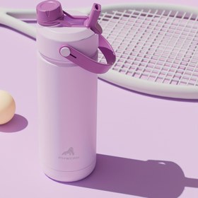 Resim POWCAN 18oz İzole Paslanmaz Çelik Su Şişesi, 2'si 1 Arada Pipet ve Kapaklı, 24 Saat Soğuk Tutar, Sızdırmaz, Spor, Spor Salonu, Seyahat İçin Çift Duvarlı Paslanmaz Çelik Su Şişesi 
