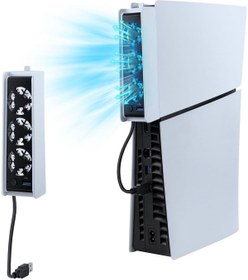 Resim Ps5 Slim Ice Smart Cooling Fan Soğutucu Temperature Control For Playstation 5 Slim Console - White 