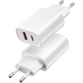 Resim Wiwu Wi-U002 Quick Type-C PD & USB-A QC Hızlı Şarj Başlığı 20W - Beyaz 