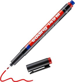 Resim Edding 149M Asetat Kalemi Silgili Permanent 1mm - Kırmızı 
