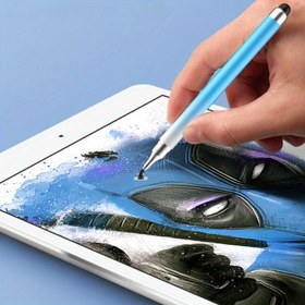 Resim Macaron Gradyan Renkli Çift Başlı Dokunmatik Kalem Yuvarlak Disk Dokunmatik Ekran Kalem Mobil Tablet Yazı Kalemi Klip Sanat Boyama Kapasitif Kalem Ofis Malzemeleri 