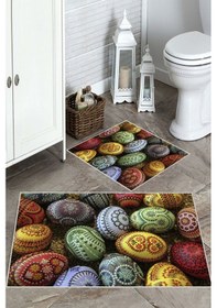 Resim Multi Kaymaz Taban Tasarım Banyo Paspas Bp-17 çok renkli 