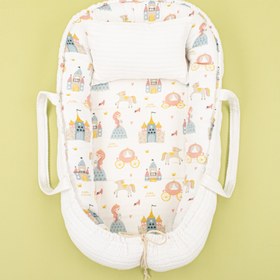 Resim Babynest ve Yastık- Çift Taraflı - Beyaz Örgü - Sindirella 