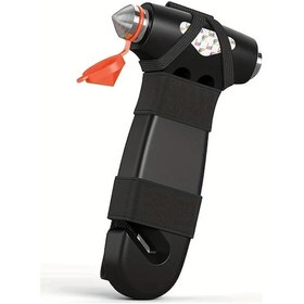 Resim Elmpaly Siyah Acil Durum Çekiç Cam Kırıcı Emniyet Kemeri Kesici Araç Ev İçin 